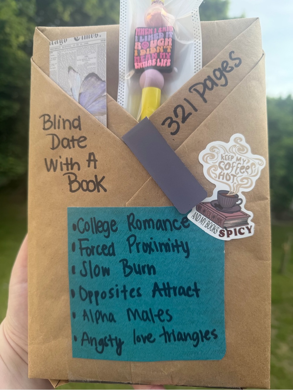 Blind Date With A Book - Brown Paper Mystery Book Pouch (Brown)